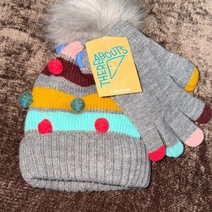 Abouts Kids' Colorful Knit Hat and Gloves Set
